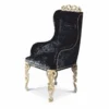 Casa Padrino Luxus Barock Esszimmer Stuhl mit Armlehnen Schwarz / Elfenbein / Gold - Made in Italy