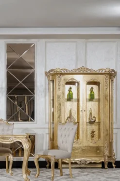Casa Padrino Luxus Barock Esszimmer Stuhl 4er Set Grau / Gold - Prunkvolle Barockstil Küchen Stühle - Luxus Esszimmer Möbel im Barockstil - Barock Esszimmer Möbel - Barockstil Möbel