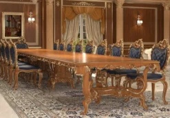 Casa Padrino Luxus Barock Esszimmer Set Weiß / Grün / Gold - 1 Barock Esstisch & 6 Barock Esszimmerstühle - Barock Esszimmer Möbel - Luxus Möbel im Barockstil - Edel & Prunkvoll - Luxus Qualität
