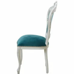 Casa Padrino Luxus Barock Esszimmer Stuhl Türkis / Weiß H. 106,5 cm - Barock Möbel