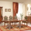Casa Padrino Luxus Barock Esszimmer Set Grün / Braun - 1 Ovaler Barock Esstisch & 8 Barock Esszimmerstühle - Luxus Esszimmer Möbel im Barockstil - Barock Möbel - Luxus Qualität - Made in Italy