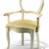 Casa Padrino Luxus Barock Esszimmer Stuhl mit Armlehnen Gold / Elfenbein - Made in Italy