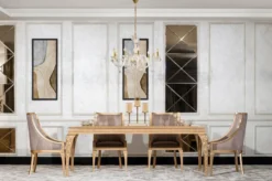 Casa Padrino Luxus Barock Esstisch Gold - Rechteckiger Barockstil Küchentisch - Luxus Esszimmer Möbel im Barockstil - Barock Esszimmer Möbel - Barock Einrichtung
