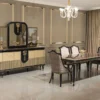 Casa Padrino Luxus Barock Esszimmer Stuhl 8er Set Silber / Schwarz / Gold - Prunkvolle Barockstil Küchen Stühle - Luxus Barockstil Esszimmer Möbel - Barock Esszimmer Möbel - Barockstil Möbel