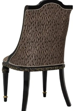 Casa Padrino Luxus Barock Esszimmer Stuhl 8er Set Silber / Schwarz / Gold - Prunkvolle Barockstil Küchen Stühle - Luxus Barockstil Esszimmer Möbel - Barock Esszimmer Möbel - Barockstil Möbel
