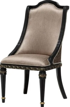 Casa Padrino Luxus Barock Esszimmer Stuhl 8er Set Silber / Schwarz / Gold - Prunkvolle Barockstil Küchen Stühle - Luxus Barockstil Esszimmer Möbel - Barock Esszimmer Möbel - Barockstil Möbel