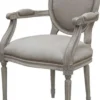 Casa Padrino Luxus Barock Esszimmer Stuhl Set Medaillon Grau 57 x 50 x H. 95 cm - Handgefertigte Esszimmerstühle mit Armlehnen im Barockstil - Barock Esszimmer Möbel - Luxus Qualität