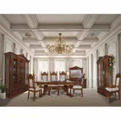 Casa Padrino Luxus Barock Esstisch Dunkelbraun / Braun 200-276 cm - Barock Möbel