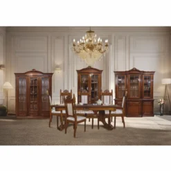 Casa Padrino Luxus Barock Esstisch Dunkelbraun / Braun 200-276 cm - Barock Möbel