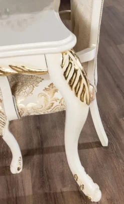 Casa Padrino Luxus Barock Esstisch Weiß / Gold - Rechteckiger Barockstil Küchentisch - Luxus Esszimmer Möbel im Barockstil - Barock Esszimmer Möbel - Barock Einrichtung