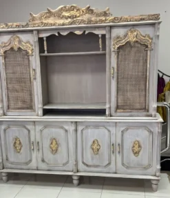 Casa Padrino Luxus Barock Esszimmer Schrank Antik Grau / Antik Gold