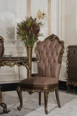 Casa Padrino Luxus Barock Esszimmer Stuhl 6er Set Grau / Braun / Gold - Prunkvolle Barockstil Küchen Stühle - Luxus Esszimmer Möbel im Barockstil - Barock Esszimmer Möbel - Barockstil Möbel