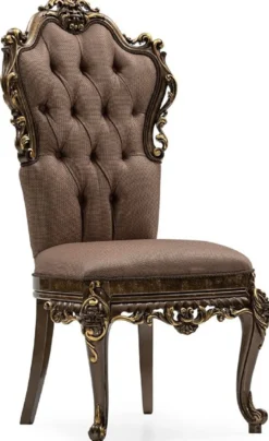 Casa Padrino Luxus Barock Esszimmer Stuhl 6er Set Grau / Braun / Gold - Prunkvolle Barockstil Küchen Stühle - Luxus Esszimmer Möbel im Barockstil - Barock Esszimmer Möbel - Barockstil Möbel