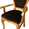 Casa Padrino Luxus Barock Esszimmer Set Schwarz / Gold 60 x 47 x H. 99 cm - 4 handgefertigte Esszimmerstühle mit Armlehnen - Barock Esszimmermöbel