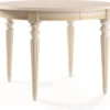 Casa Padrino Luxus Barock Esstisch Cremefarben / Gold 100-200 x 100 x H. 77,5 cm - Runder Ausziehbarer Massivholz Esszimmertisch - Barock Esszimmer Möbel