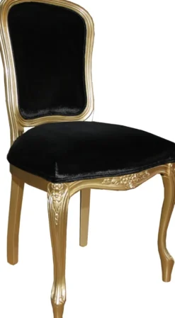 Casa Padrino Luxus Barock Esszimmer Stuhl Gold / Schwarz Mod2 - Luxus Qualität - Hotel Möbel