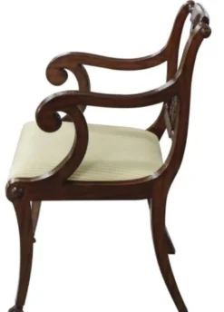 Casa Padrino Luxus Barock Esszimmerstuhl mit Armlehnen Braun / Gold 59 x 59 x H. 88 cm - Esszimmermöbel