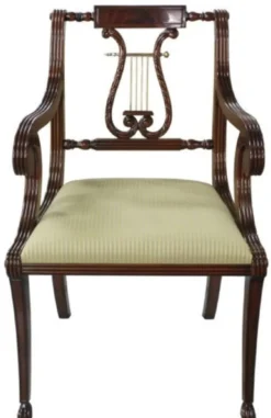 Casa Padrino Luxus Barock Esszimmerstuhl mit Armlehnen Braun / Gold 59 x 59 x H. 88 cm - Esszimmermöbel