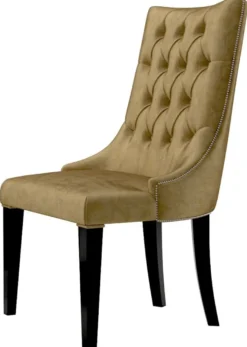 Casa Padrino Luxus Barock Esszimmer Stuhl Set Gold / Schwarz / Silber 54 x 55 x H. 110 cm - Edle Küchen Stühle mit Samtstoff - Barock Stühle 6er Set - Esszimmer Möbel