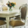 Casa Padrino Luxus Barock Esszimmer Set Gold / Weiß - 1 Barock Esstisch & 6 Barock Stühle