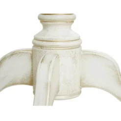 Casa Padrino Luxus Barock Esstisch Weiß / Gold 100-140 cm - Barock Esszimmer Möbel