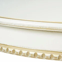 Casa Padrino Luxus Barock Esstisch Weiß / Gold 100-140 cm - Barock Esszimmer Möbel