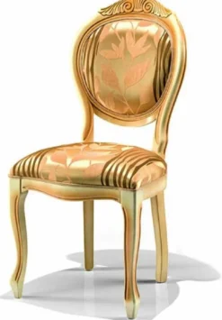 Casa Padrino Luxus Barock Esszimmer Stuhl Gold / Elfenbein / Beige H. 102 cm - Made in Italy