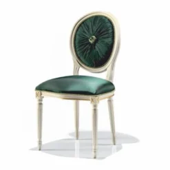Casa Padrino Luxus Barock Esszimmer Stuhl Grün / Weiß / Gold - Made in Italy