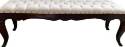 Casa Padrino Luxus Barock Esszimmer Bank in leicht Creme/Braun 140 cm - Hotel Barock Sitzbank - Luxus Qualität