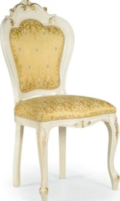Casa Padrino Luxus Barock Esszimmer Stuhl Set Gold / Weiß / Gold 50 x 50 x H. 103 cm - Barock Küchen Stühle 6er Set - Esszimmer Möbel im Barockstil