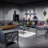 Casa Padrino Luxus Barock Esszimmer Stuhl Set Silber / Blau 54 x 53 x H. 109 cm - Edles Küchen Stühle 6er Set - Barock Esszimmer Möbel