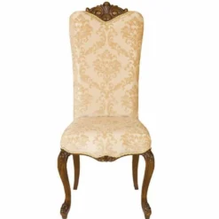 Casa Padrino Luxus Barock Esszimmer Stuhl Beige / Dunkelbraun H. 120 cm - Barock Möbel