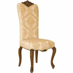 Casa Padrino Luxus Barock Esszimmer Stuhl Beige / Dunkelbraun H. 120 cm - Barock Möbel