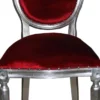 Casa Padrino Luxus Barock Esszimmer Set Medaillon Bordeauxrot / Silber 50 x 52 x H. 99 cm - 4 handgefertigte Esszimmerstühle - Barock Esszimmermöbel