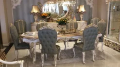 Casa Padrino Luxus Barock Esszimmer Set - 1 Esstisch & 8 Esszimmerstühle - Barock Esszimmermöbel - Luxus Qualität - Edel & Prunkvoll