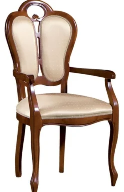 Casa Padrino Luxus Barock Esszimmer Set Braun / Weiß / Beige 57 x 43 x H. 105 cm - 6 Esszimmerstühle mit Armlehnen - Esszimmermöbel im Barockstil