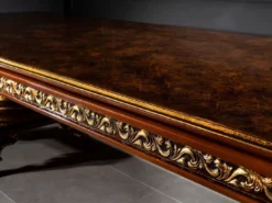 Casa Padrino Luxus Barock Esszimmer Set Braun / Gold - 1 Riesiger Barock Esstisch & 14 Barock Esszimmerstühle - Barock Esszimmer Möbel - Luxus Möbel im Barockstil - Edel & Prunkvoll