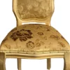 Casa Padrino Luxus Barock Esszimmer Stuhl Set mit elegantem Muster Gold 50 x 60 x H. 104 cm - Küchen Stühle 6er Set - Barock Esszimmer Möbel