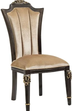 Casa Padrino Luxus Barock Esszimmer Stuhl 8er Set Hellbraun - Barock Möbel