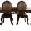 Casa Padrino Luxus Barock Esstisch Braun / Gold - Handgefertigter Massivholz Esszimmertisch im Barockstil - Prunkvolle Barock Esszimmer Möbel