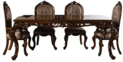 Casa Padrino Luxus Barock Esstisch Braun / Gold - Handgefertigter Massivholz Esszimmertisch im Barockstil - Prunkvolle Barock Esszimmer Möbel