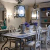 Casa Padrino Luxus Barock Esstisch Untergestell Grau / Messingfarben - Handgeschmiedetes Schmiedeeisen Gestell - Esszimmer Garten Terrassen Möbel