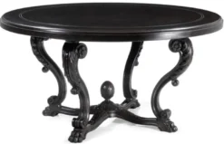 Casa Padrino Luxus Barock Esstisch Antik Schwarz Ø 150 cm - Made in Italy