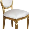 Casa Padrino Luxus Barock Esszimmer Set Medaillon Weiß / Gold 50 x 52 x H. 99 cm - 4 handgefertigte Esszimmerstühle - Barock Esszimmermöbel