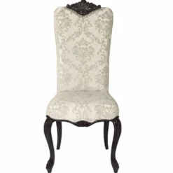 Casa Padrino Luxus Barock Esszimmer Stuhl Hellgrau / Schwarz H. 120 cm - Barock Möbel