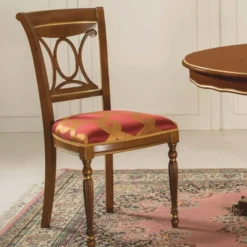 Casa Padrino Luxus Barock Esszimmer Stuhl Bordeauxrot / Gold / Braun - Made in Italy