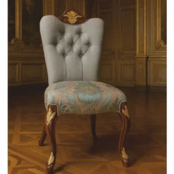 Casa Padrino Luxus Barock Esszimmer Stuhl Grau / Türkis / Braun / Gold - Barock Möbel