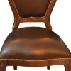 Casa Padrino Luxus Barock Esszimmer Set Braun / Braun 45 x 47 x H. 99 cm - 4 handgefertigte Massivholz Esszimmerstühle mit Echtleder - Barock Esszimmermöbel