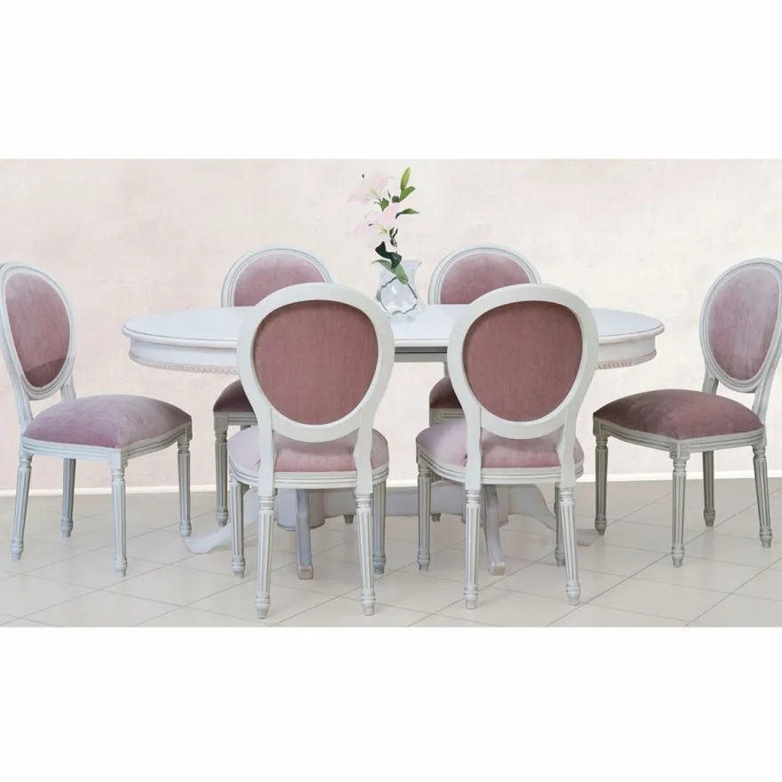 Casa Padrino Luxus Barock Esstisch Weiß 160-200 cm - Barock Esszimmer Möbel