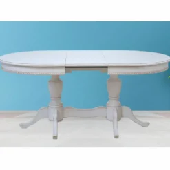 Casa Padrino Luxus Barock Esstisch Weiß 160-200 cm - Barock Esszimmer Möbel